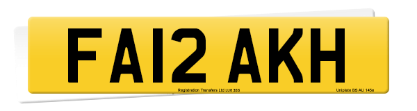 Registration number FA12 AKH